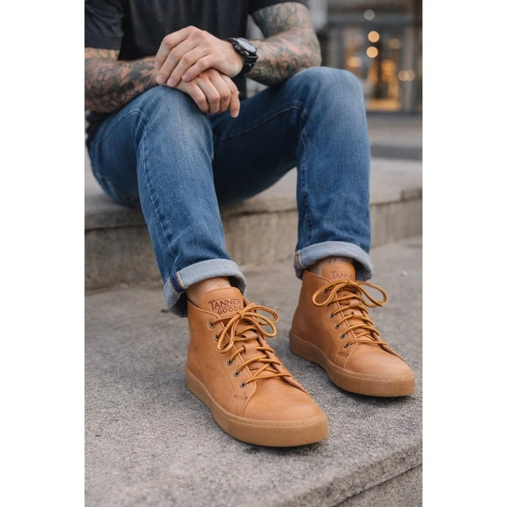 Tanner Goods x Rancourt Court Classic Mid Sneakers Limited Run USA Vibram Size 8